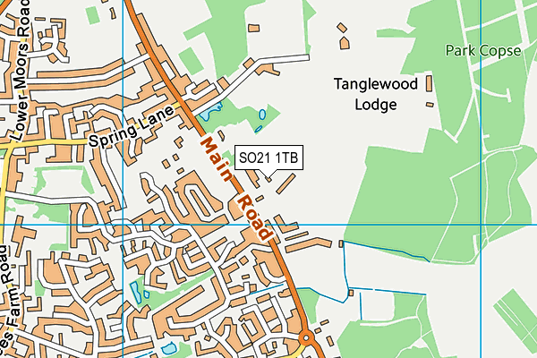 SO21 1TB map - OS VectorMap District (Ordnance Survey)