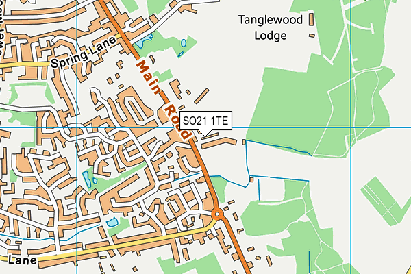 SO21 1TE map - OS VectorMap District (Ordnance Survey)