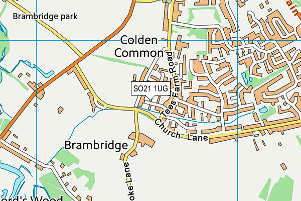 SO21 1UG map - OS VectorMap District (Ordnance Survey)