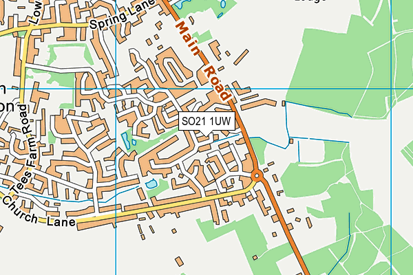 SO21 1UW map - OS VectorMap District (Ordnance Survey)