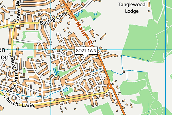 SO21 1WN map - OS VectorMap District (Ordnance Survey)