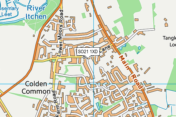 SO21 1XD map - OS VectorMap District (Ordnance Survey)