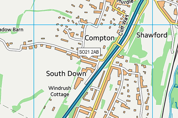 SO21 2AB map - OS VectorMap District (Ordnance Survey)