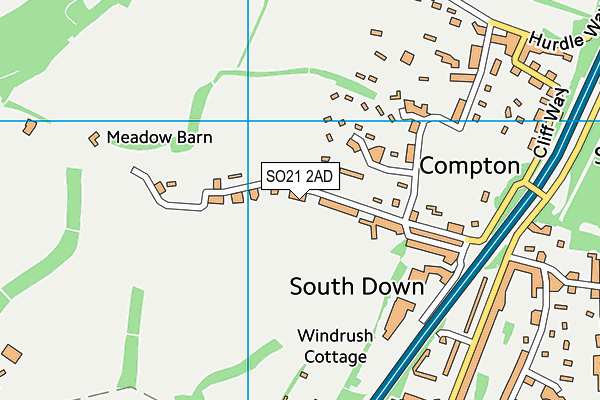 SO21 2AD map - OS VectorMap District (Ordnance Survey)