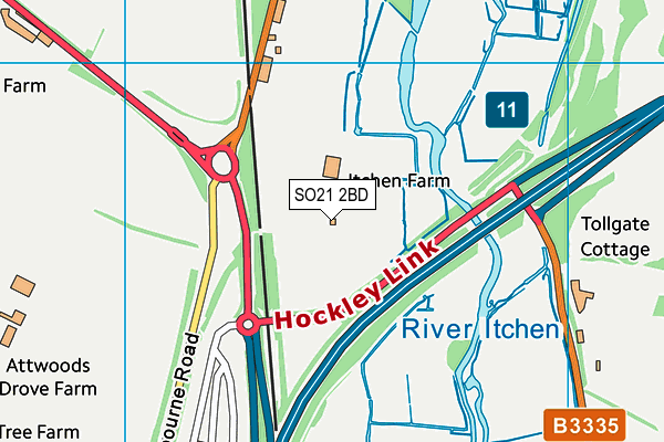 SO21 2BD map - OS VectorMap District (Ordnance Survey)