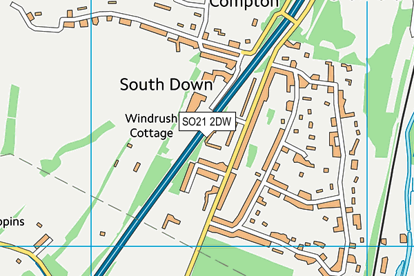 SO21 2DW map - OS VectorMap District (Ordnance Survey)