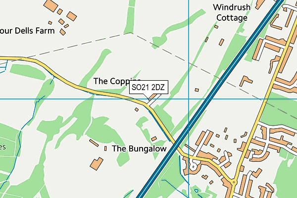 SO21 2DZ map - OS VectorMap District (Ordnance Survey)