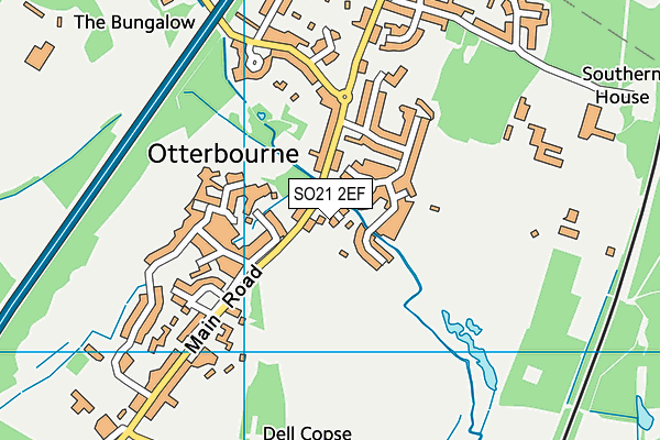 SO21 2EF map - OS VectorMap District (Ordnance Survey)