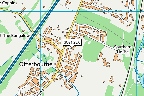 SO21 2EX map - OS VectorMap District (Ordnance Survey)