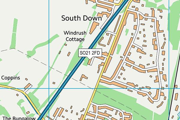 SO21 2FD map - OS VectorMap District (Ordnance Survey)