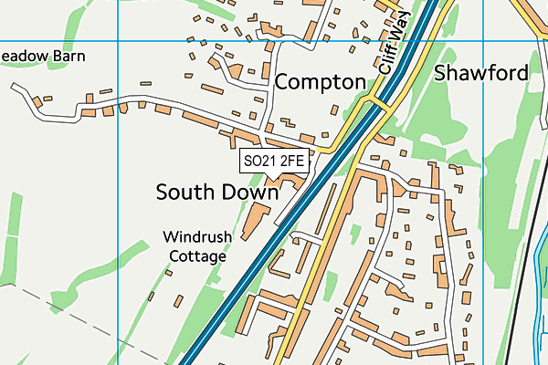 SO21 2FE map - OS VectorMap District (Ordnance Survey)