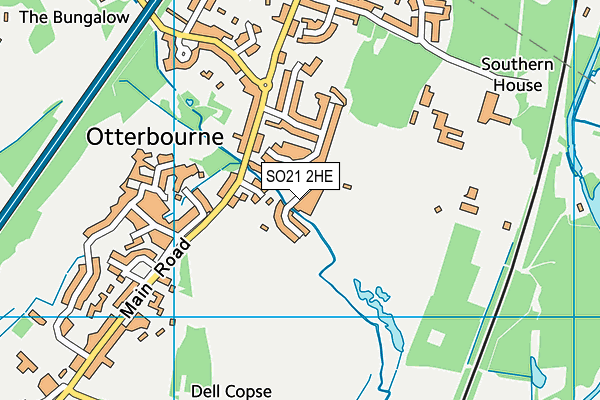 SO21 2HE map - OS VectorMap District (Ordnance Survey)