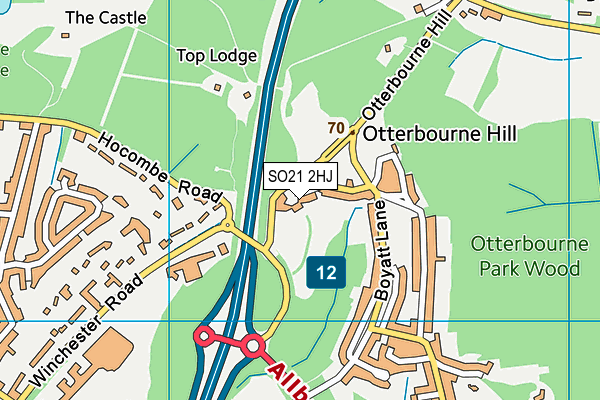 SO21 2HJ map - OS VectorMap District (Ordnance Survey)