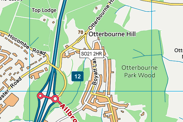 SO21 2HR map - OS VectorMap District (Ordnance Survey)