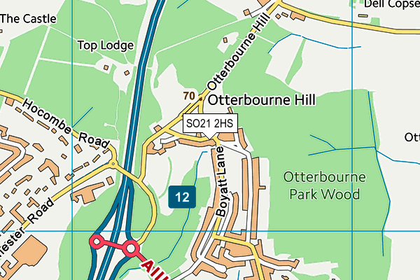 SO21 2HS map - OS VectorMap District (Ordnance Survey)