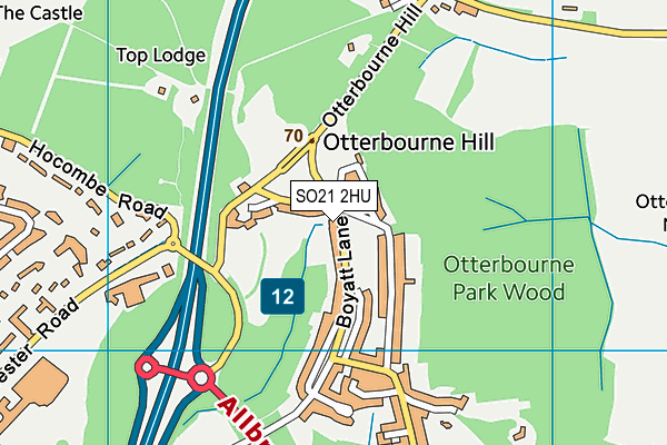 SO21 2HU map - OS VectorMap District (Ordnance Survey)