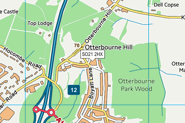 SO21 2HX map - OS VectorMap District (Ordnance Survey)