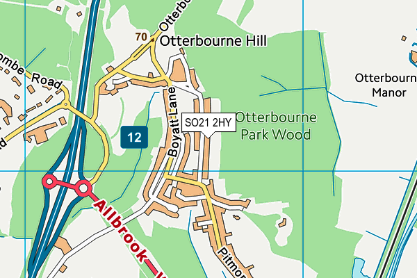 SO21 2HY map - OS VectorMap District (Ordnance Survey)