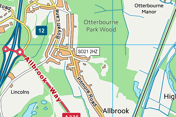 SO21 2HZ map - OS VectorMap District (Ordnance Survey)