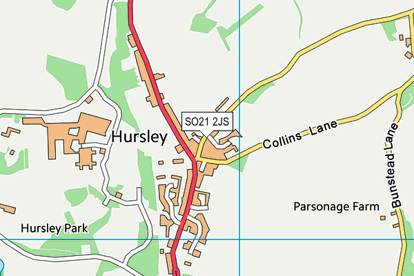 SO21 2JS map - OS VectorMap District (Ordnance Survey)