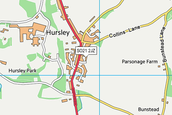 SO21 2JZ map - OS VectorMap District (Ordnance Survey)