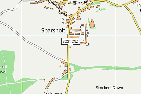 SO21 2NZ map - OS VectorMap District (Ordnance Survey)