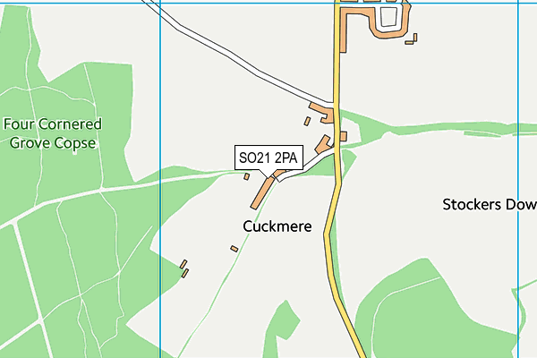 SO21 2PA map - OS VectorMap District (Ordnance Survey)