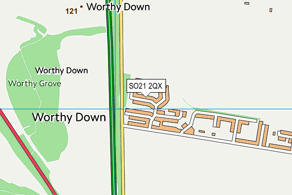 SO21 2QX map - OS VectorMap District (Ordnance Survey)