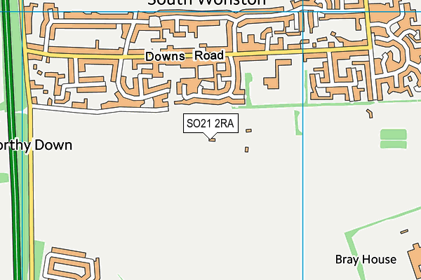 SO21 2RA map - OS VectorMap District (Ordnance Survey)