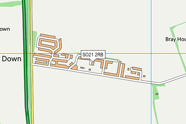 SO21 2RB map - OS VectorMap District (Ordnance Survey)