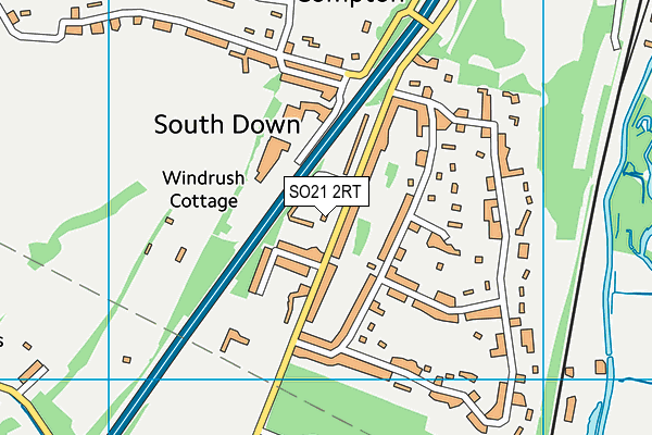 SO21 2RT map - OS VectorMap District (Ordnance Survey)