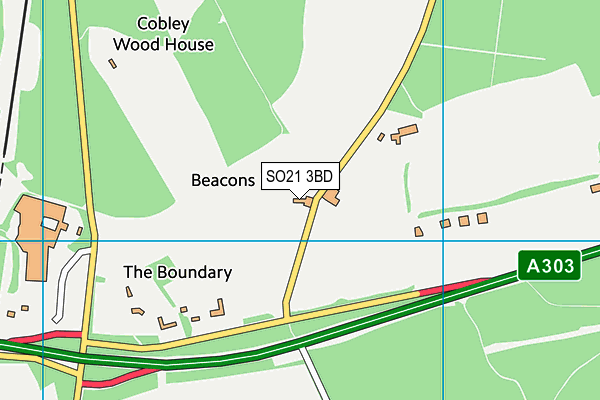 SO21 3BD map - OS VectorMap District (Ordnance Survey)