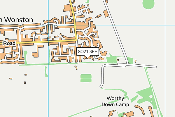 SO21 3EE map - OS VectorMap District (Ordnance Survey)