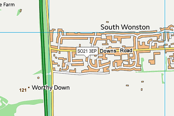 SO21 3EP map - OS VectorMap District (Ordnance Survey)