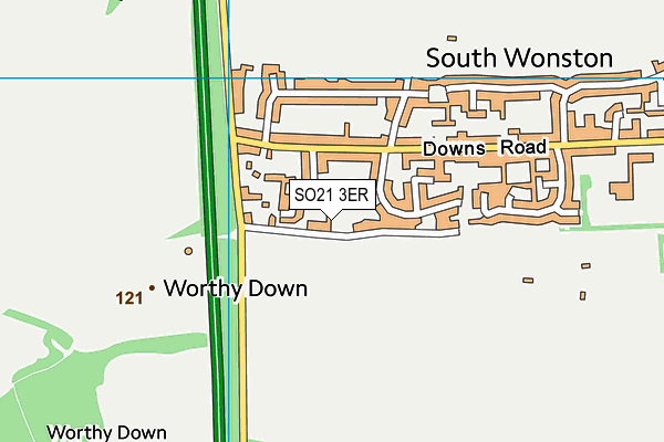 SO21 3ER map - OS VectorMap District (Ordnance Survey)