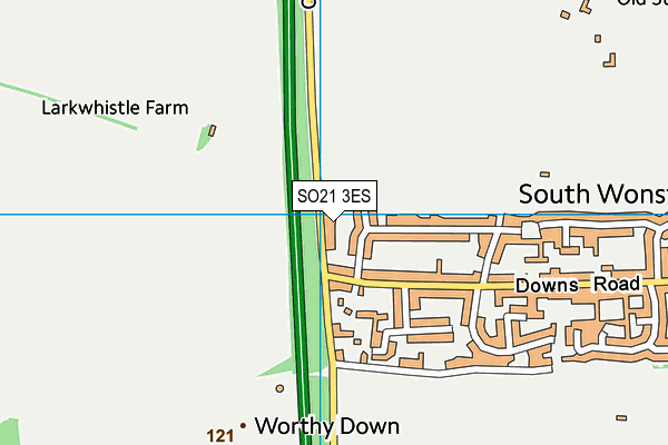 SO21 3ES map - OS VectorMap District (Ordnance Survey)