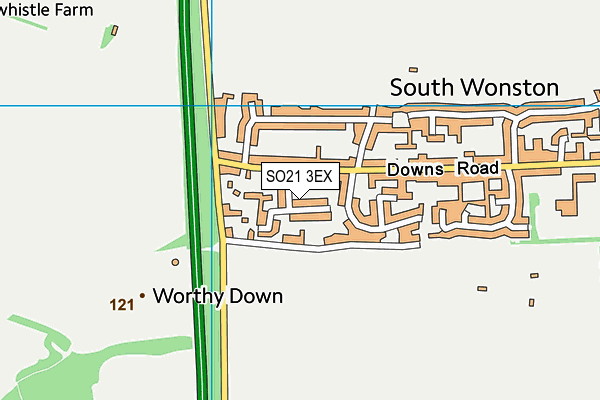 SO21 3EX map - OS VectorMap District (Ordnance Survey)