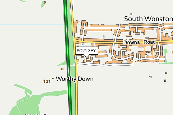 SO21 3EY map - OS VectorMap District (Ordnance Survey)
