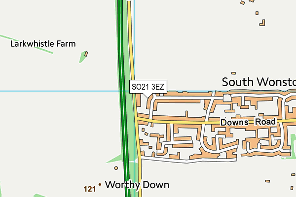 SO21 3EZ map - OS VectorMap District (Ordnance Survey)