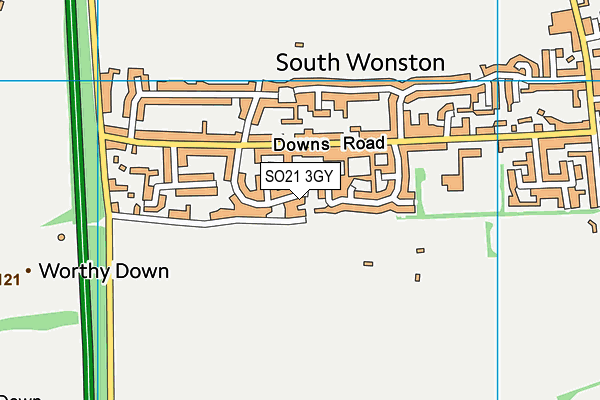 SO21 3GY map - OS VectorMap District (Ordnance Survey)