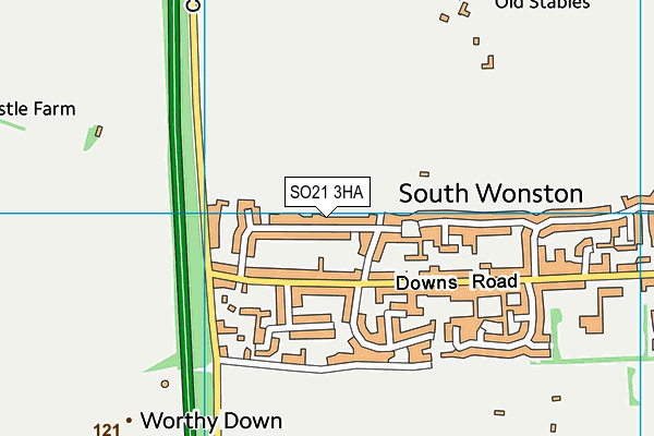 SO21 3HA map - OS VectorMap District (Ordnance Survey)