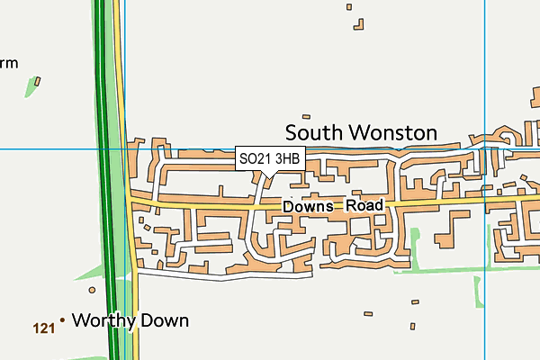 SO21 3HB map - OS VectorMap District (Ordnance Survey)