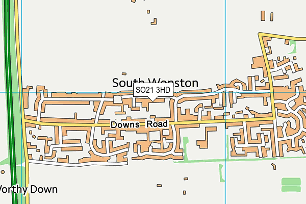 SO21 3HD map - OS VectorMap District (Ordnance Survey)