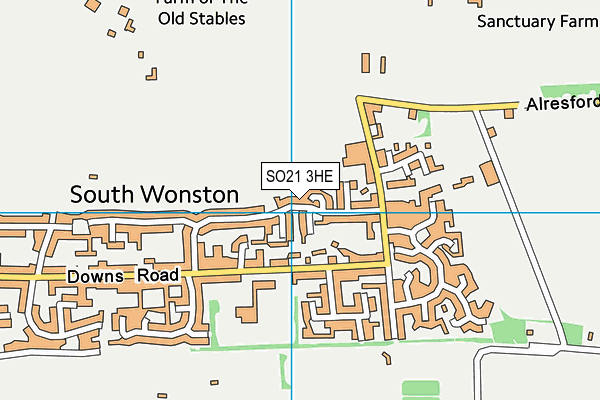 SO21 3HE map - OS VectorMap District (Ordnance Survey)