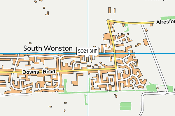 SO21 3HF map - OS VectorMap District (Ordnance Survey)