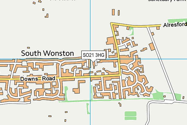 SO21 3HG map - OS VectorMap District (Ordnance Survey)