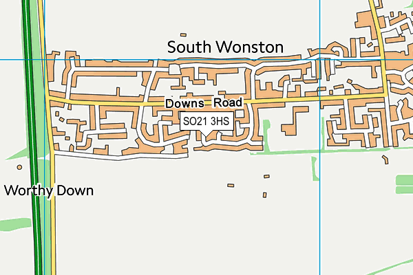 SO21 3HS map - OS VectorMap District (Ordnance Survey)