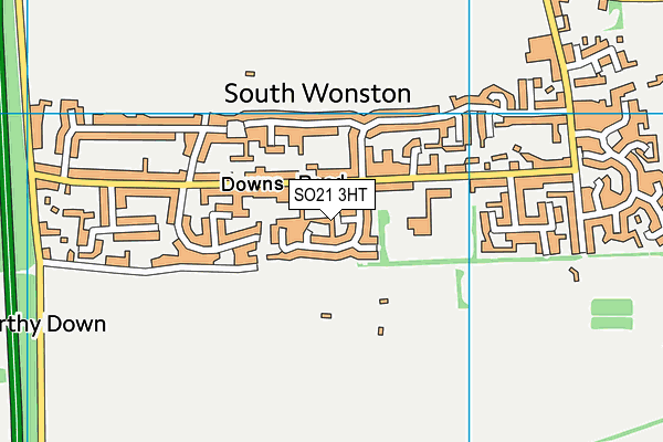 SO21 3HT map - OS VectorMap District (Ordnance Survey)