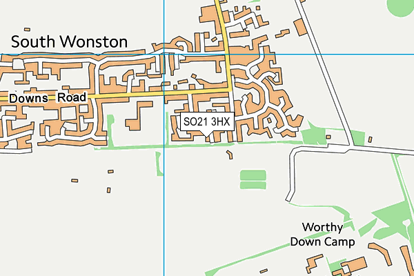 SO21 3HX map - OS VectorMap District (Ordnance Survey)