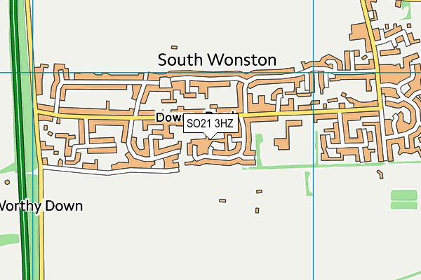 SO21 3HZ map - OS VectorMap District (Ordnance Survey)